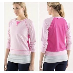lululemon athletica Light Pink and Hot Pink Two-Tone Crew Sweatshirt